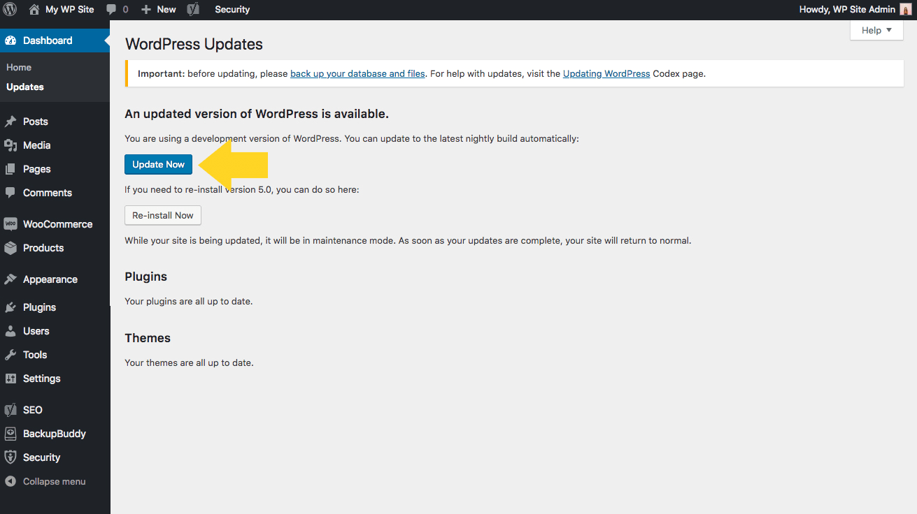 wordpress core update