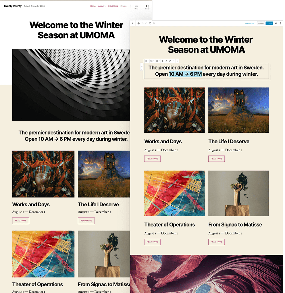 wordpress twenty twenty theme