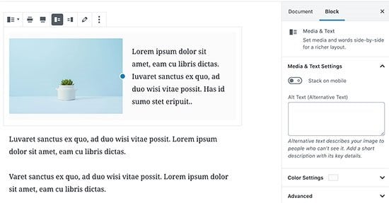 mediaandtextblock